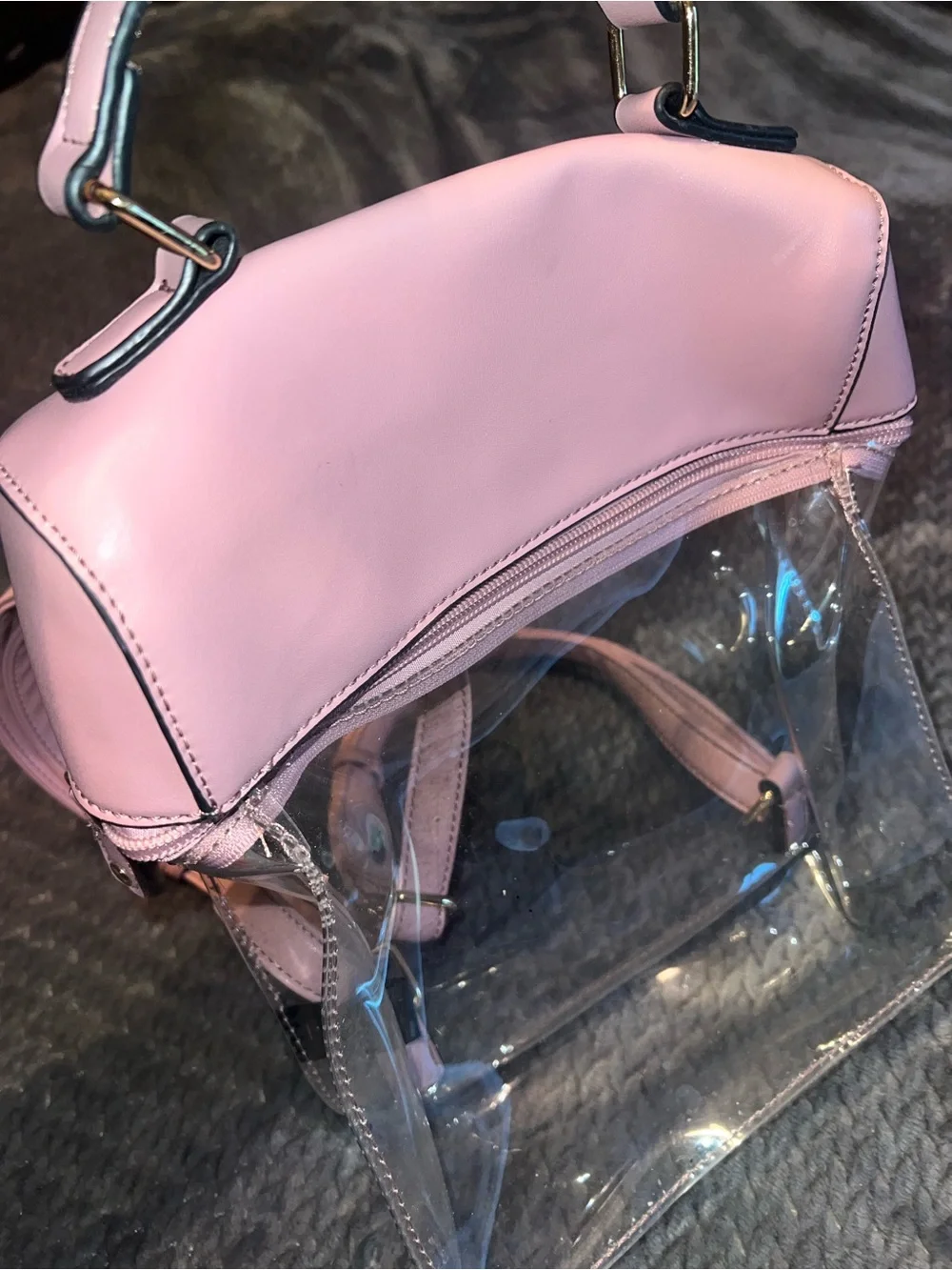 Clear Pink Trim Backpack